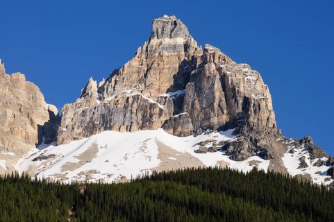 Cathedral Crags viewed from the Kicking Horse Pass Road