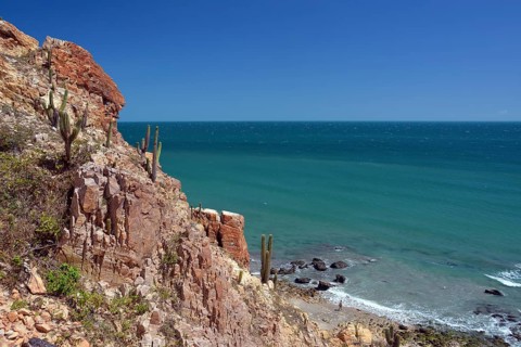 Rocky cliffs with cacti