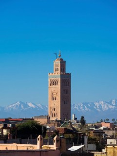 Koutoubia mosque with a minaret from the Almohad period
