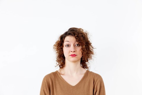 Young woman with a quizzical expression