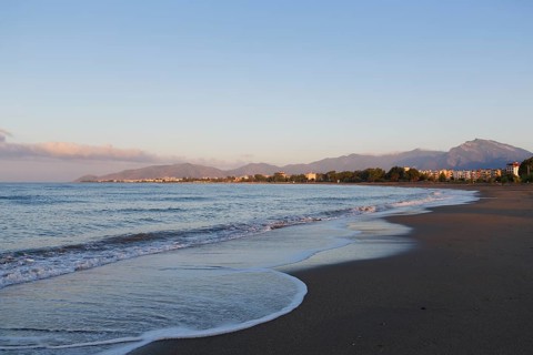 Early morning on the beach with Iskele district