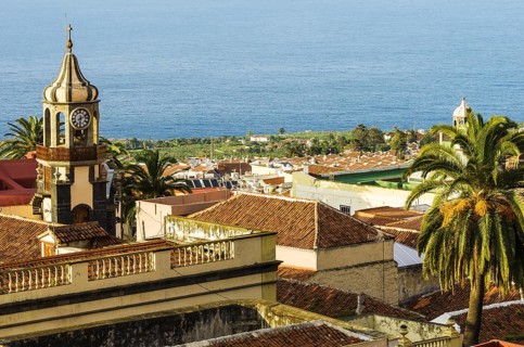 View over the rooftops towards the coast