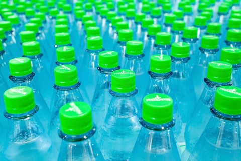 Mineral water in PET bottles