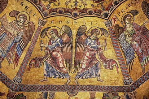Medieval mosaics on the ceiling of the Baptistry of Florence Cathedral