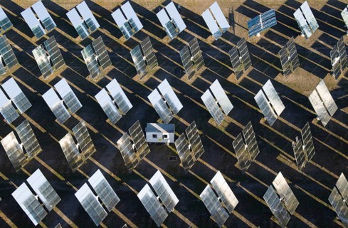 Rows of solar panels