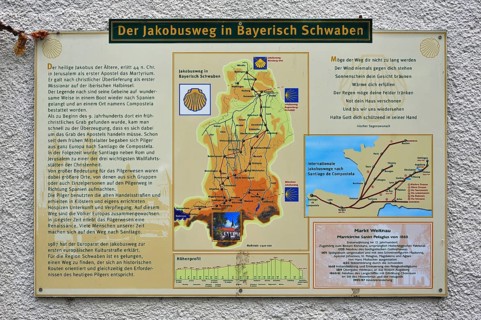 Map of the Way of St. James in Swabia