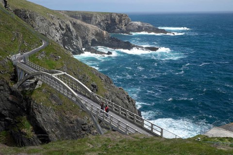 Cliffs with suspension bridge
