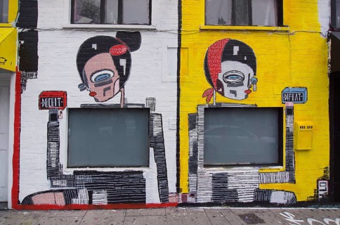 Graffiti by the street artist Alo in Shoreditch