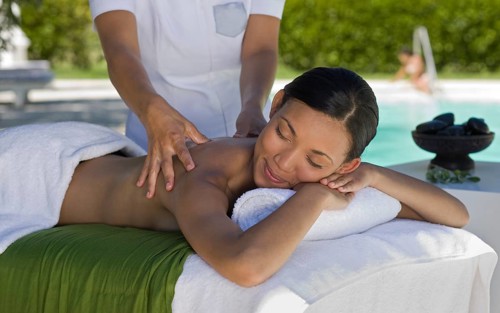 Woman enjoying a wellness and spa treatment