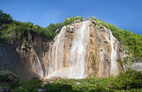 Rainbow at a waterfall