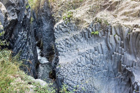 Volcanic basalt formations