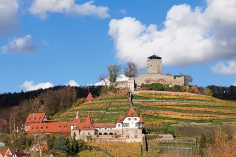 Burg Hohenbeilstein castle in autumn