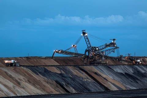 Open-cast lignite mining