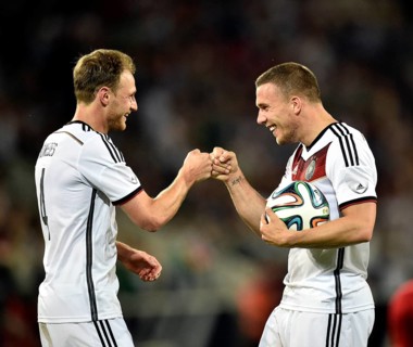 Celebrating a goal
