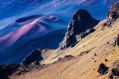 Volcanic crater landscape at the summit of Haleakala Mountain