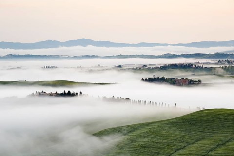 Fog in the valleys of the Crete Senesi