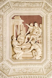 Illusionistic ceiling frescoes in the Galleria degli Arazzi