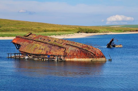 World War II boat intentionally sunk to protect the natural harbour of Scapa Flow