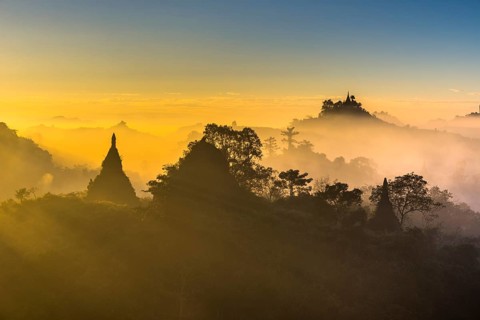 Pagodas surrounded by trees