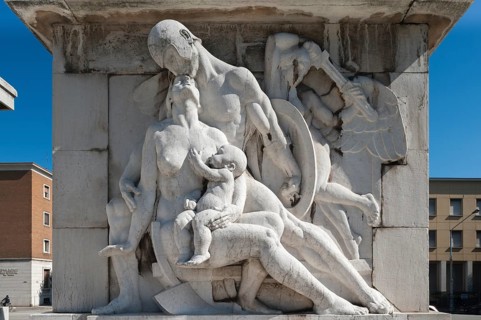 Relief at the war memorial