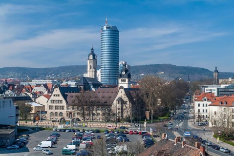 Cityscape with university