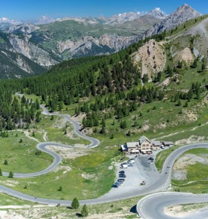 Route des Grandes Alpes mountain road at Refuge Napoleon