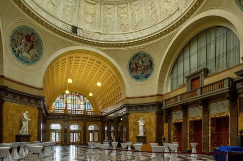 The foyer of the Wiesbaden Kurhaus spa house with casino