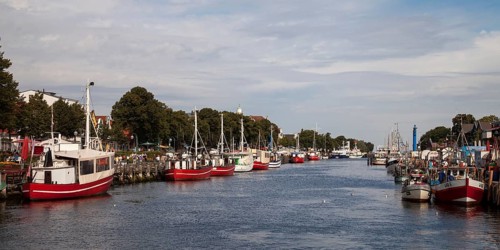Fishing boats at the Unterwarnow Estuary