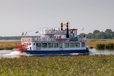 Mississippi paddle steamer Baltic Star on the Bodden