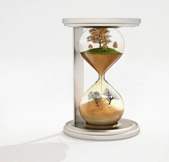 Nature running through an hourglass