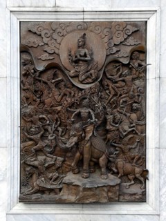 Relief at Wat Traimit Temple