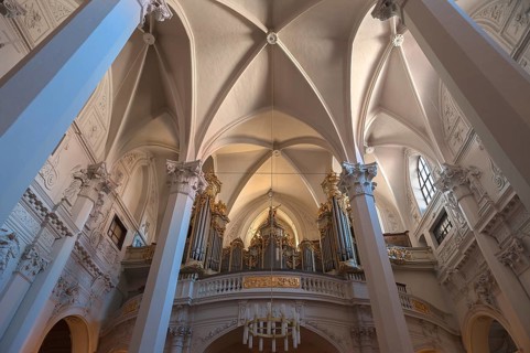 Ceiling vault with the organ loft