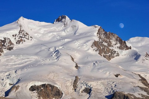 Moonrise over Monte Rosa with Dufour Peak