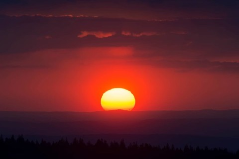 Evening sky with sunset and clouds