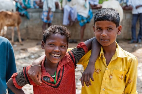 Two smiling Indian children
