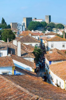 View over the rooftops of Obidos