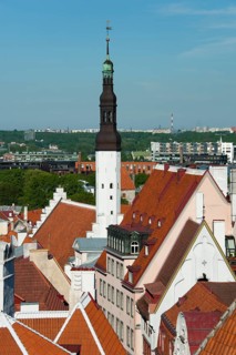 View from Toompea Hill to the Lower Town with the Town Hall