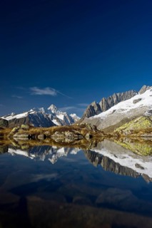 Mountain lake on Bettmerhorn Mountain