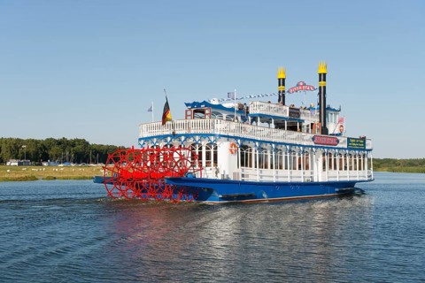River Star paddle steamer on the Prerower Strom river