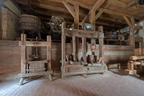 Old wine presses in a winery