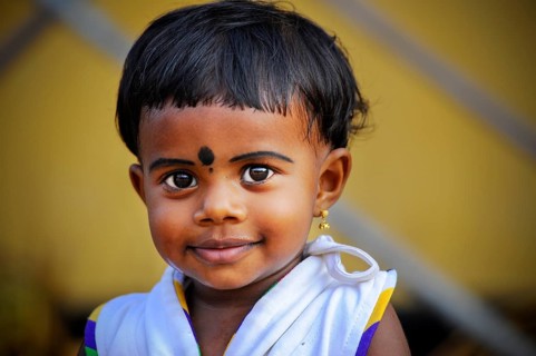 Smiling girl with a bindi