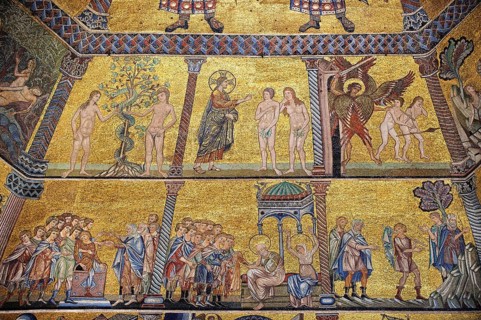 Medieval mosaics on the ceiling of the Baptistry of Florence Cathedral