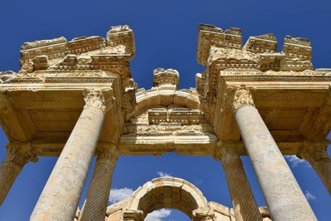 Antique tetrapylon at the archaelogical site of Aphrodisias