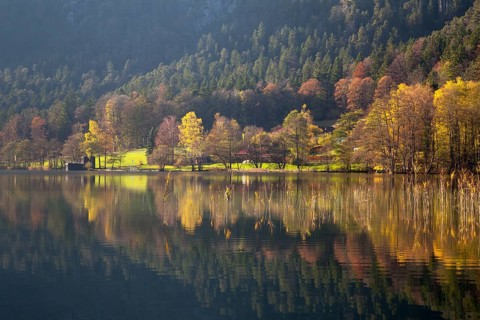 Autumn landscape at Thumsee Lake