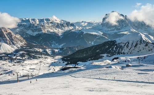 Ski resort on Seceda mountain