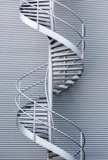 Spiral staircase made of steel