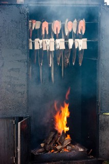 Fish in the smoker