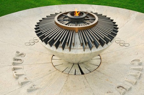 Constantly burning Olympic flame at the Museum Park