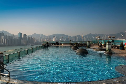 Pool on the roof of the Harbour Grand Hotel