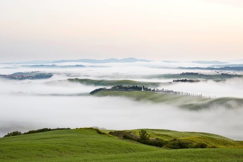 Fog in the valleys of the Crete Senesi